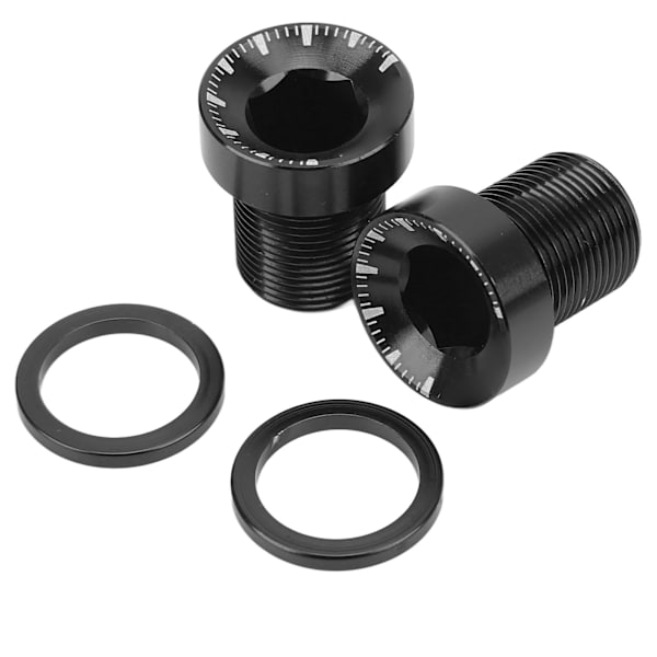2 stk. Cykelkrankbolt Spline Mittaksel Aluminiumlegering Højstyrke Antikorrosion Robust Holdbar Cykelkrankdæksel Sort
