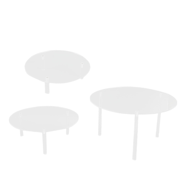 3 st kakställ transparent akryl rund tårta display riser dessert hållare för bageri födelsedagsfest bordsdekoration