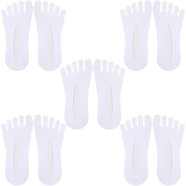 Hengittävät valkoiset kompressiovarvassukat (5 paria) - Ortopediset ja näkymätön kengänsukat