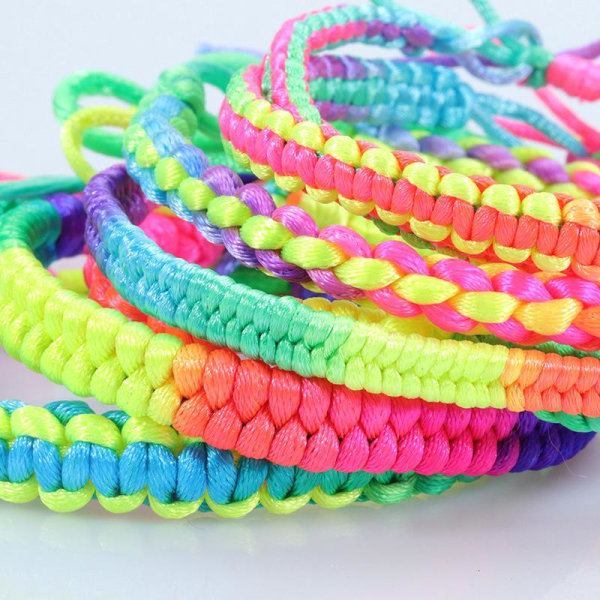 7 färg garn handvävt rep DIY färgglada armband Amazon Hot Selling Rainbow Woven Armband