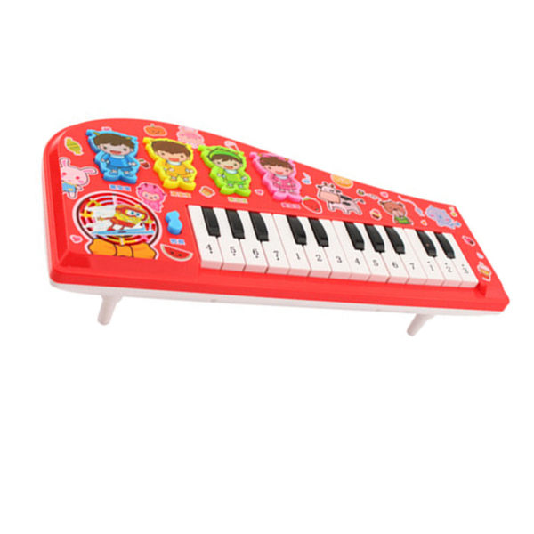 Barn Piano Toy Keyboard Tecknad multi elektroniskt instrument för nybörjare Röd