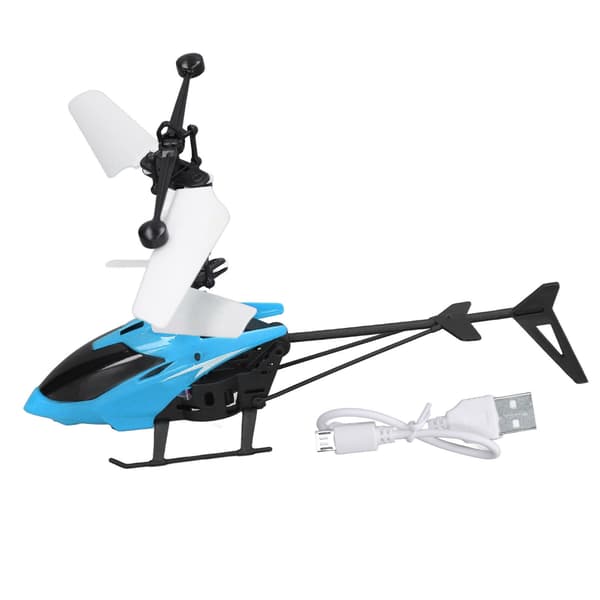 Mini RC Helikopter Stabil Rotationshastighedsforstærkning Behandling Lysende Drop Resistent Induktion Helikopter Legetøj Blå