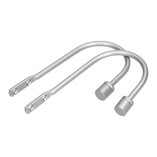 2 stk. gardinkrog i aluminiumlegering U-formet cylinder fastgjort gardinholdback til hjemmekontor soveværelse sølv