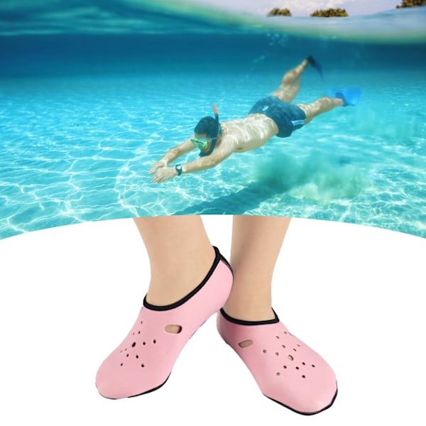 Tykke Anti-Skli Dykkesokker Svømmesokker Snorkling Utstyr for Menn Kvinner Vannidrett Rosa XXL (Innvendig Lengde 26,5 cm)