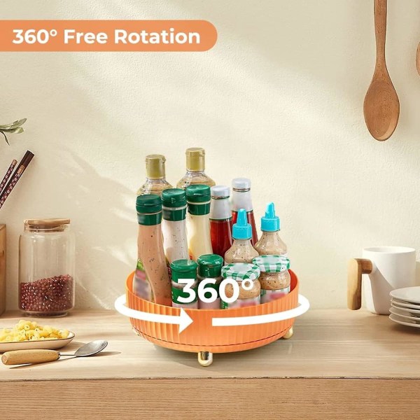 Orange roterande kryddställ - Organisera och visa dina kökssmaktillsatser med lätthet