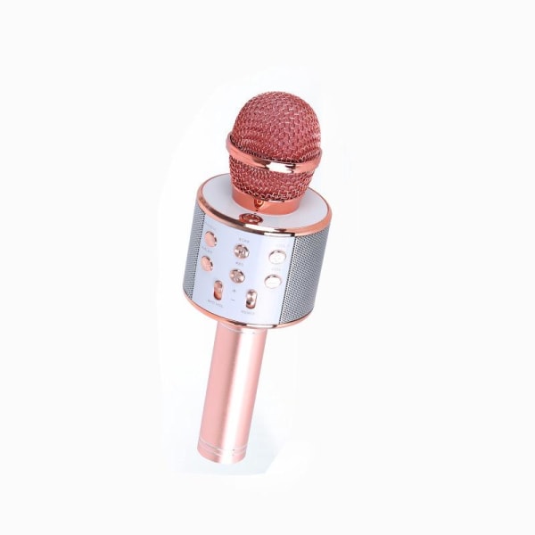 Mikrofon för barn, trådlös Bluetooth karaokemikrofon för vuxna, bärbar karaokemaskin, födelsedagsfest för pojkar och flickor (rosaguld)