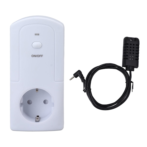 Trådløs Wifi-stikkontakt Termostat Udtag Temperaturstyring Varme Køling Temp Sensor Luftfugter Funktion AC 90‑250V EU-stik 16A 3680W
