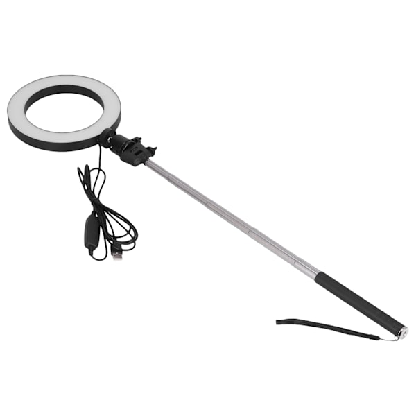 LED Selfie Fill Light Bærbar LED Ring Lampe 3 Modus Justerbar med Stativ for Sminke Video Live USB-drevet