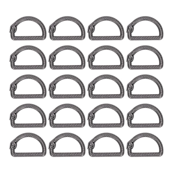 20 st Metall D-ringar Serpentin Stängd Mun Zinklegering D-ringar Spänne Enkel Montering Ouroboros D-ringar för DIY Väska