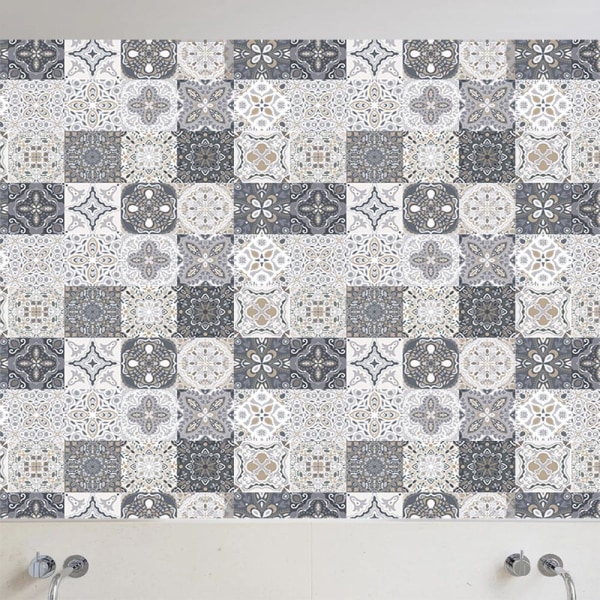 24 stk, 15×15cm - 24 stk veggflislim Marokkanske vanntette klistremerker DIY kjøkken baderomsdekorasjon