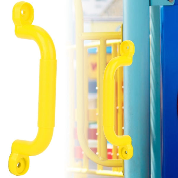 Et par plastikk Barn Lekeplass Sikkerhet Sklisikkert håndtak Swing leketøy tilbehør (gul)