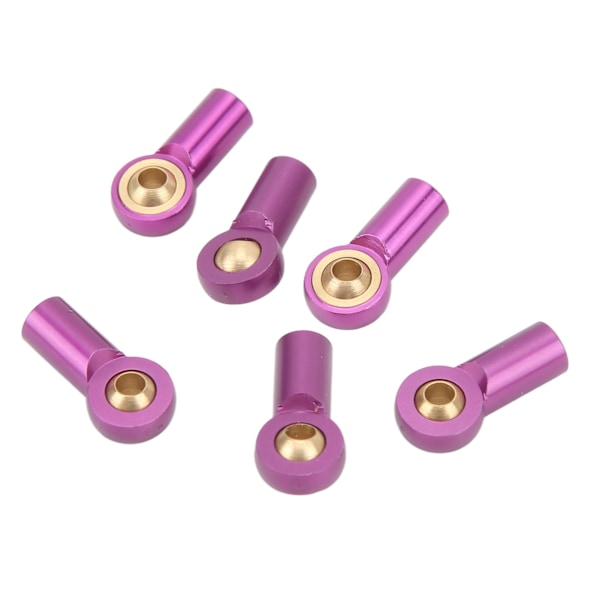 6 kpl Alumiiniseos M3 Link Rod Tie Rod End Pallopää Liitäntäpidike 1/10 RC-autolle Violetti