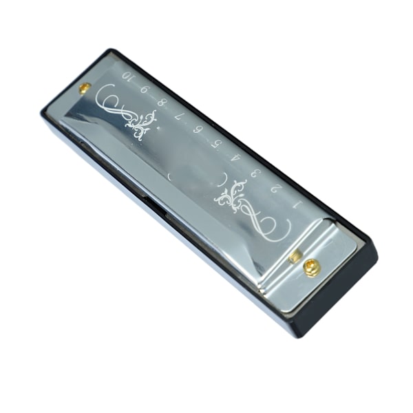 Munspel 10 hål 20 Tune C Key Professional Standard munorgan med case för Kid Nybörjare Silver