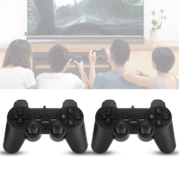 208-2 USB Vibrations Dobbelt Action Gamepad Spilcontroller Joystick til PC Computer