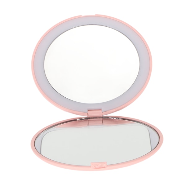 3,5 tommer LED-spejl med 1X 10X forstørrelse Dobbeltsidet makeup-spejl til hjemmet og rejser Indbygget batteri Rosa