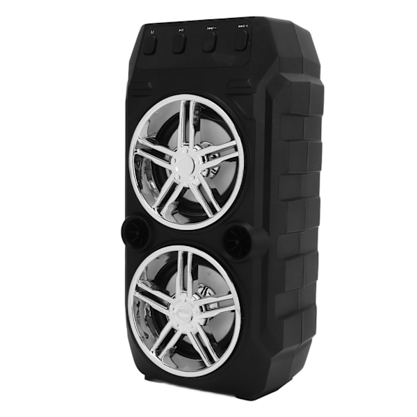 Bluetooth-högtalare för utomhuscamping med dubbla subwoofers, bärbar, hög volym, U-disk, minneskort, ljud, silvergrå