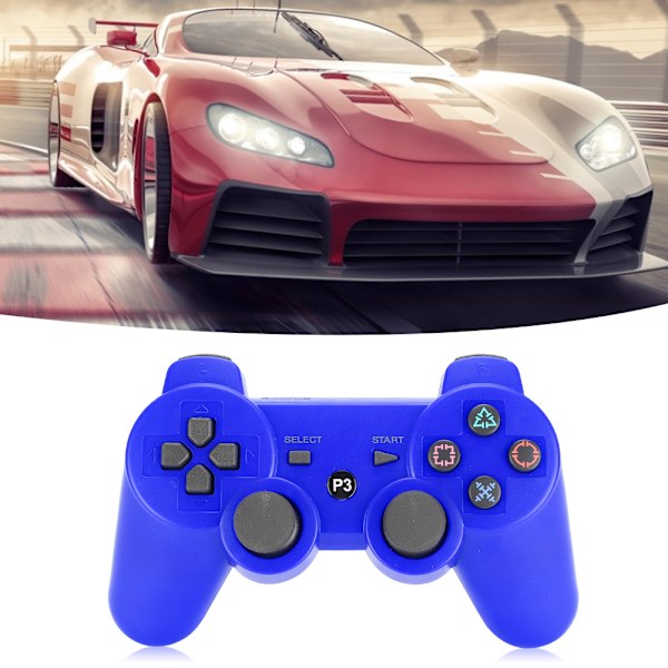 Trådlös Intelligent Bluetooth Spel Gamepad Funktionell Handkontroll Signalstabilisering för PS3blå