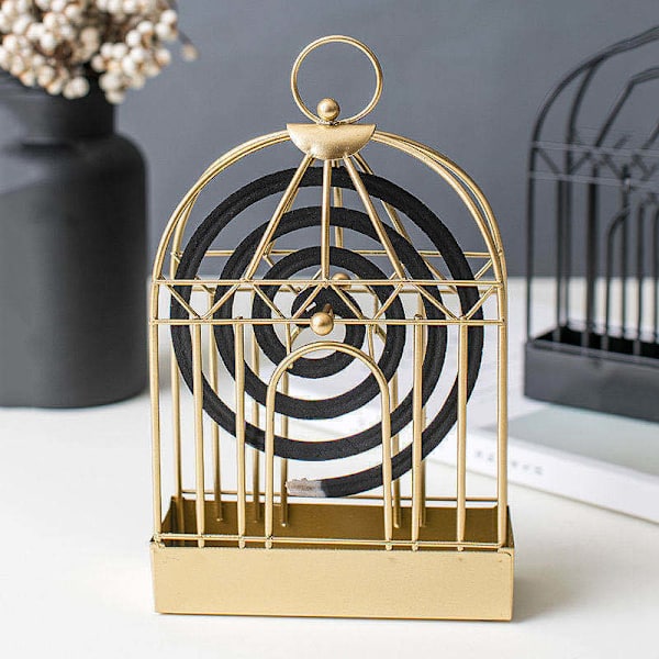 Metal Røgelse Afvisende Holder Ophængbar Moderne Jern Safe Sandalwood Holder Rack til Hjem Soveværelse Stue Gylden