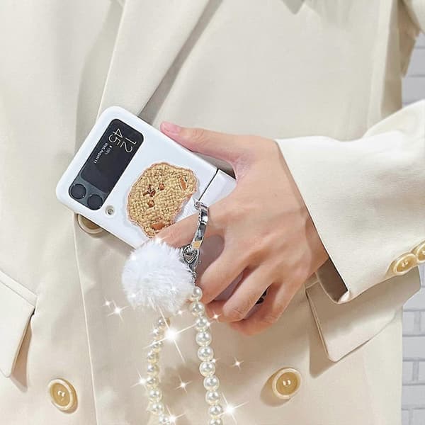 Case Compatible With Samsung Galaxy Z Flip 3/4, Hard PC Shockproof Non-slip Protective Case With Strap Ring
