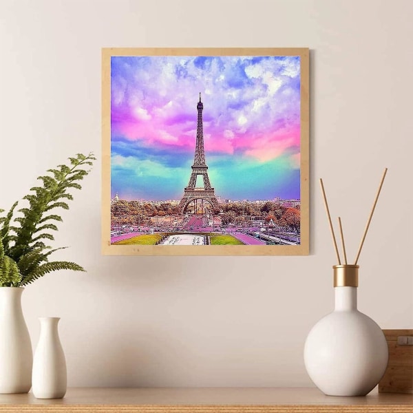 Eiffeltårnet 5D diamantmalesett - 30x40 cm, pakke med 2