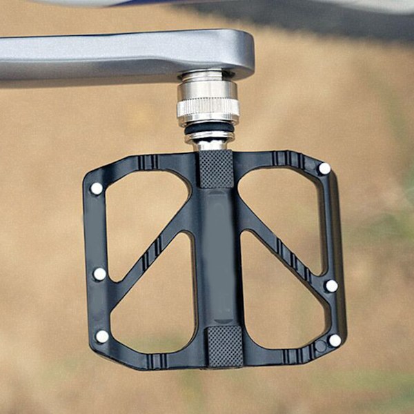 2 stk. Cykelpedal 3 Lejer Aluminium Legering Bjergvej Cykelpedaler Platform til Kørsel Cykling Sort
