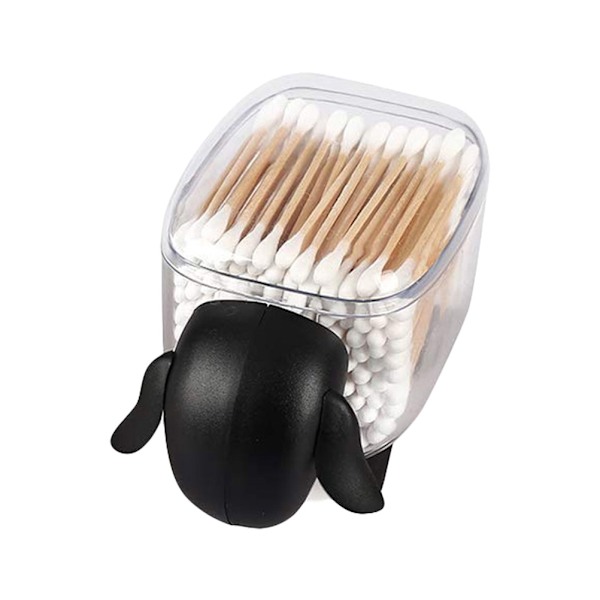 Mini Plast Bomuldsvat Pinde Opbevaringsboks Sød Får Støv-tæt Kosmetisk Bomuld Opbevaringsboks Husholdning Desktop Organizer
