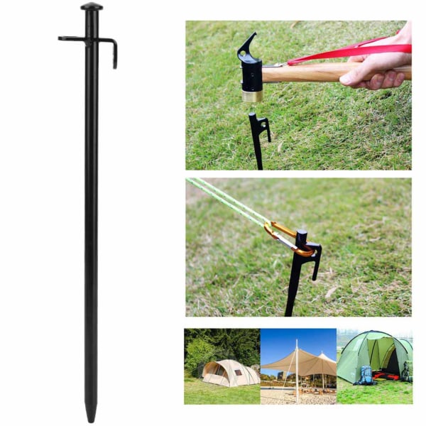 4 STK Stål Forleng Utendørs Reise Camping Strand Teltpinner Pin Stakes Ground Nail (30cm)