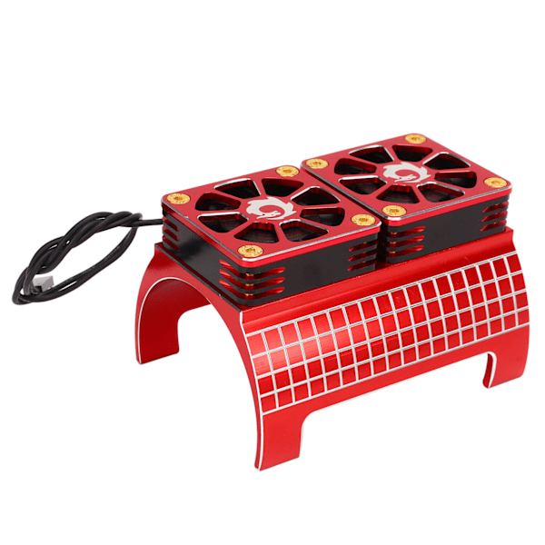 RC Motor Dobbelt Kjøleventilator Varmespreder Aluminium Legering 5 til 7,4V 1/5 RC Tilbehør for Traxxas Rød