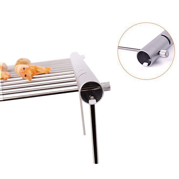 1 st Bärbar Fällbar Rostfritt Stål Grillställ Utomhus Mini Non Stick Matta Bakplåt för Camping Bakning Matlagning