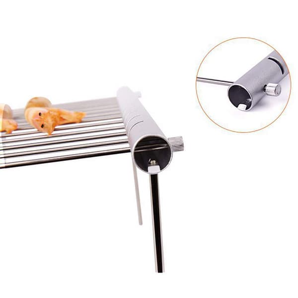 1 st Bärbart Vikbart Grillställ i Rostfritt Stål Utomhus Mini Non-Stick Mat Bakplåt för Camping Bakning Matlagning