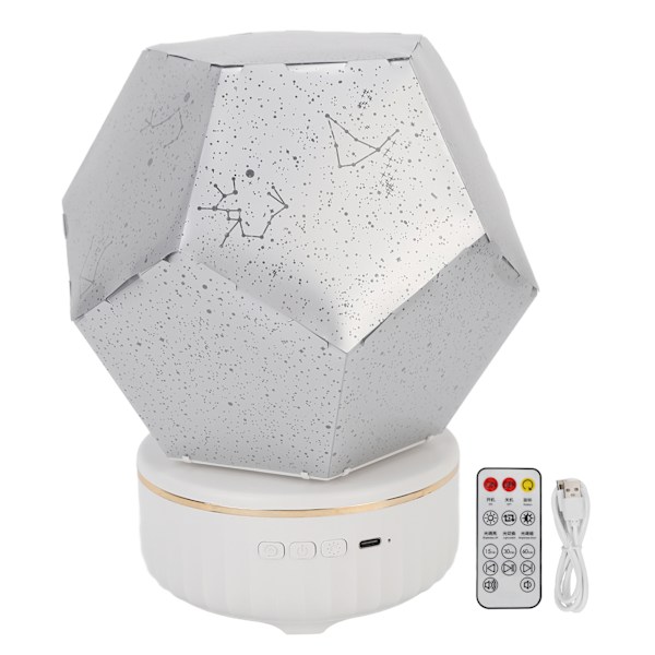 LED-projektorlampe 3 farger multifunksjonell dimbar roterbar oppladbar LED-stjerneprojektorlampe med fjernkontroll