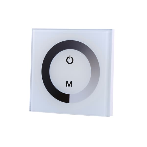 Enkeltfarvet Touch Panel Lysdæmper Vægafbryder Controller LED Lysstribe DC 12V-24V Hvid