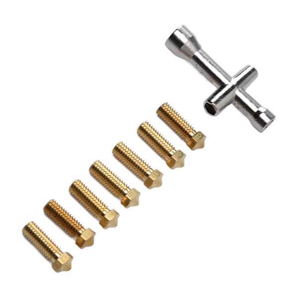 3D-skrivarmunstyckessats Mässing Extrudermunstycken Skrivare Tillbehör 0,2 mm 0,3 mm 0,4 mm 0,6 mm 0,8 mm 1,0 mm 1,2 mm