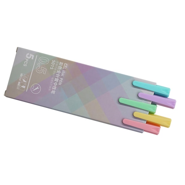 5 stk. Gel Penn Morandi Fargesystem ABS Frostet Kropp Utskiftbar Refill Markeringspenn for Studenter 5015