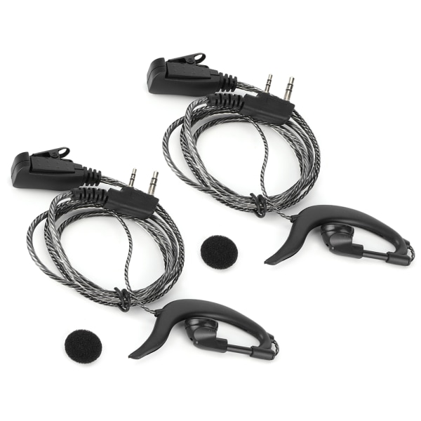 2st Universal hörlurar Öronkrok Headset 2-vägs radio 2Pin K typ W/PTT mikrofon