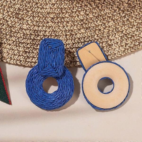 Statement Raffia Øreringe Søde Boho Øreringe Rattan Hængende Øreringe