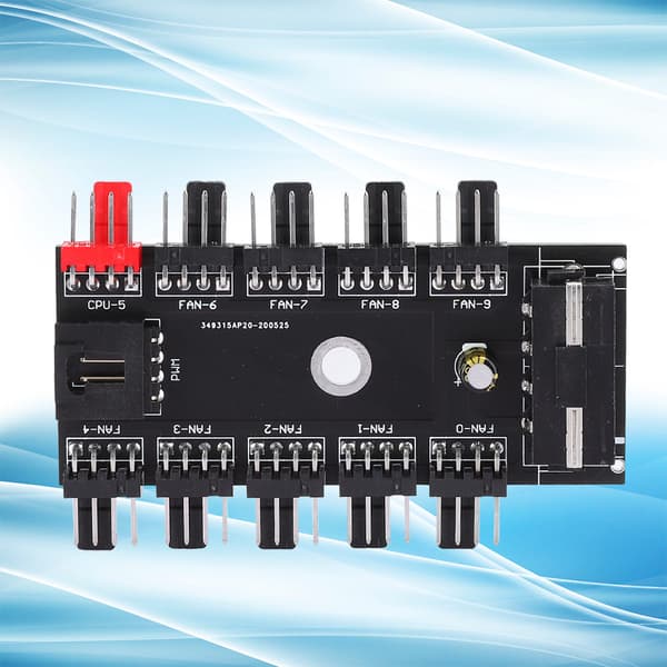 Fläkthubb Dator Kylsystem 10-Port 4-Pin Pulsbreddsmodulering IDE 12V för Chassi