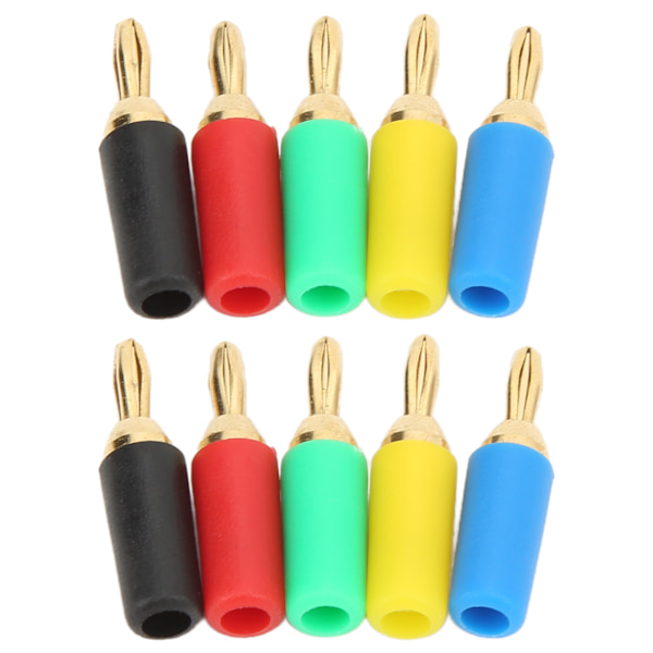 2 sett bananplugg 2,5 mm/0,1 tommer 4 blad Type 5 Farger Skrudd Sveiset Feste Messing Gullbelagt elektrisk kontakt