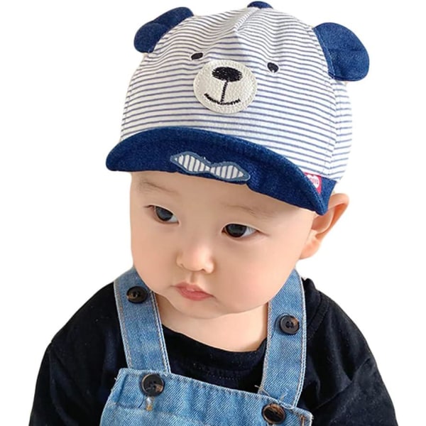 Söpö Tummansininen Karhu Baby Hattu Kevät Kesä Lapset Puuvilla Aurinkohattu Pojat Tytöt 3-18 kk
