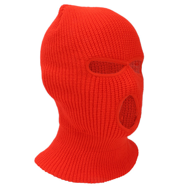 3 hål stickad hel ansiktsöverdrag Vinter Vindtät Varm utomhussport Skidåkning AnsiktsöverdragFluorescerande orange