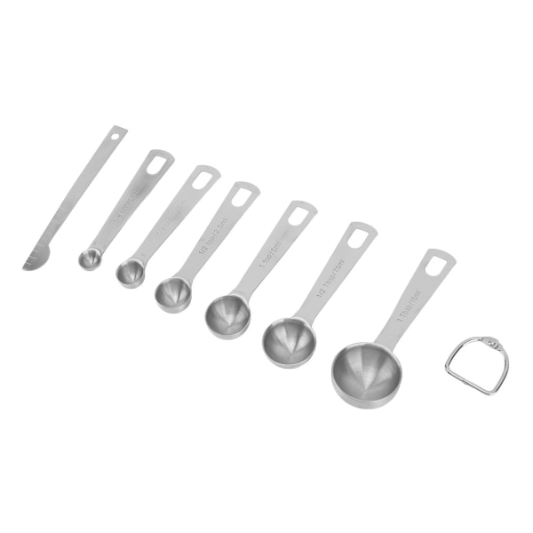 7 PCS Measuring Spoons Set with Leveler Stainless Steel Baking Measure Spoons Set for Baking Cooking