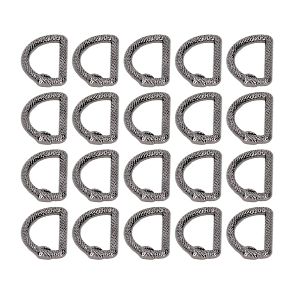 20 st Metall D-ringar Serpentin Stängd Mun Zinklegering D-ringar Spänne Enkel Montering Ouroboros D-ringar för DIY Väska