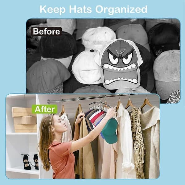 Hat Rack for Closet, Metal 2-Pack Hat Organizer Hanger Holder