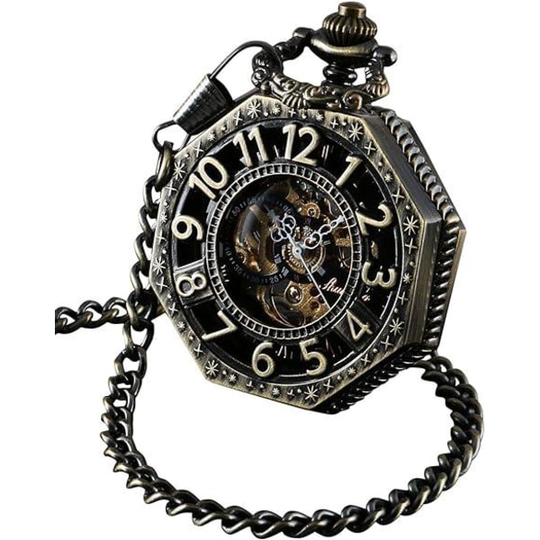 Miesten watch ketjulla - Vintage Hand Wind watch - Classic Mechanical Movement Pocket Watch - 1920-luvun rautateiden steampunk-asu