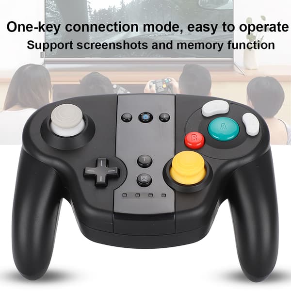 Trådløs Bluetooth-spilcontroller NFC-bevægelsessensor Dual Motor Gamepad Grip til Switch (sort farveæske)