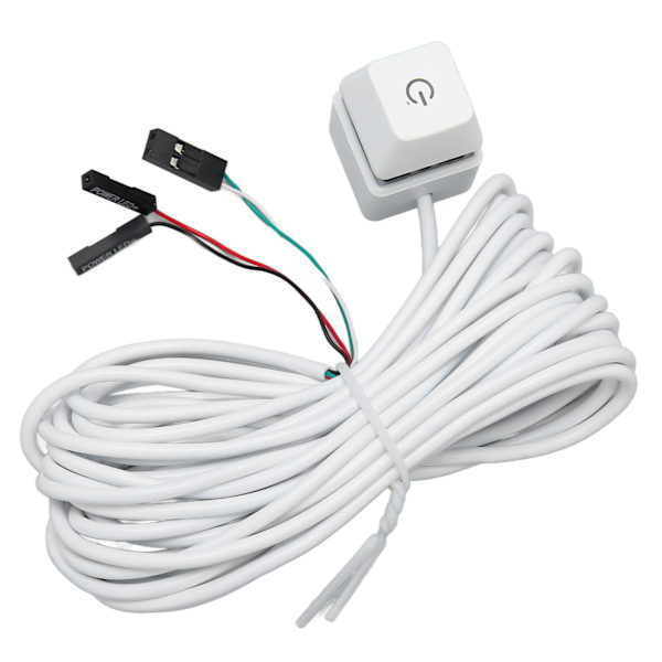 PC-strömbrytare Vit Mekanisk Tangent Blå Switch Bakgrundsbelyst Plug and Play PC-strömknapp för Dator Kontor Spel Grön Ljus 13,1 fot Kabel