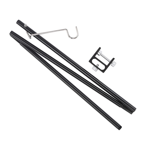 Campinglygte Stativ Aluminiumlegering Foldbar Lampestang med Enkel Krog med Opbevaringspose til Camping
