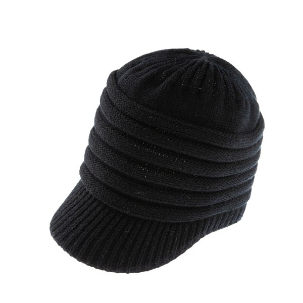 Lasten neulottu hattu litteällä kielellä, yksivärinen, baby päähine neulottu hattu (musta)
