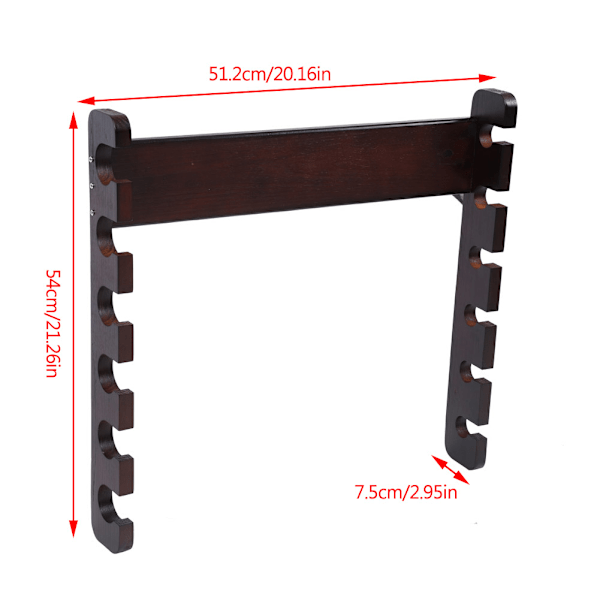 Træ fiskestang Stangrulleholder Montering Stangholder Rack Organizer Bærer Tilbehør (Teaktræ farve)