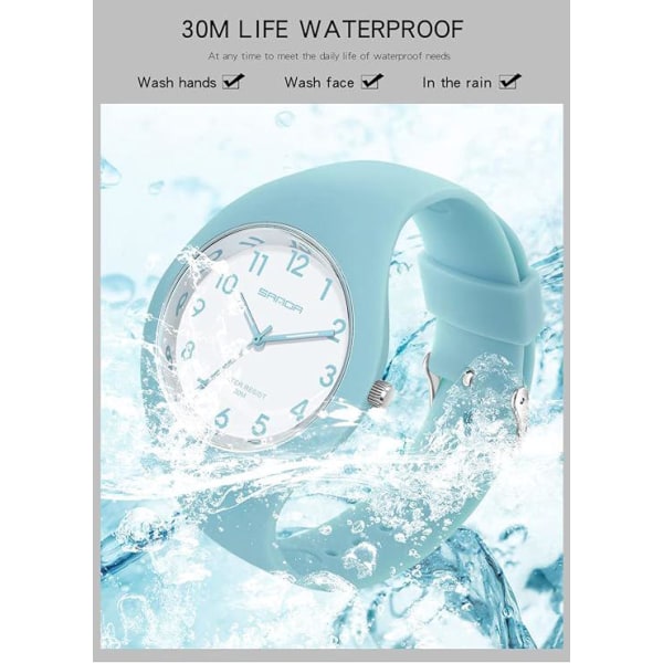 1 Jelly Fashion Series Women's Electronic Quartz Sports Waterproof Watch (blå)